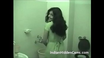 indian girl in bathroom