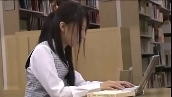 Japanese student forced orgasm and sex in library