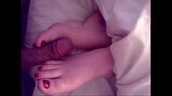 sleeping footjob