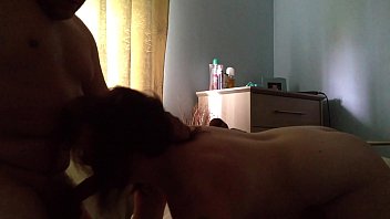 hot brunette sucking cock