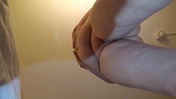 bbw huge tit wife fucked and creampied view from below
