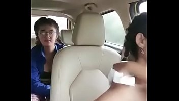 Chinese Big Boob Girl got fully naked in car with boyfriend showing her assets-2