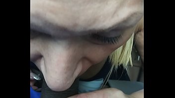 Nut in her mouth