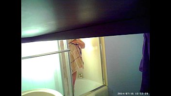 s. sets up spycam in shower to see mom s huge tits