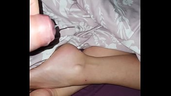 Cumming on wifes feet whilst she s.