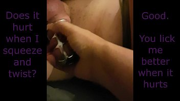 Chastity Hubby Forced to Lick and Watch Dildo Orgasm