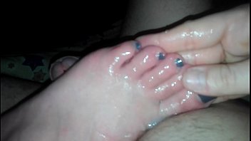 Applying the best bio-lube to be found on her toes