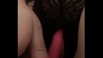 Fucking my pierced pussy in crotchless panties with vibrator to loud orgasm