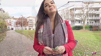 GERMAN SCOUT - BIG NATURAL HANGING TITS TEEN SOFIE TALK TO FUCK AT STREET CASTING
