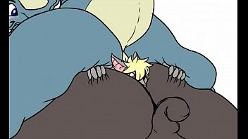 furry rat getting smothered by 2 fat asses
