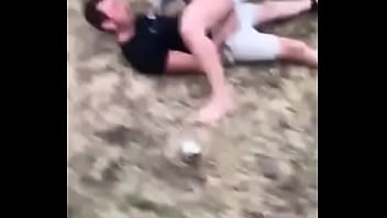 Aussie girl pisses all over dude in front of friend