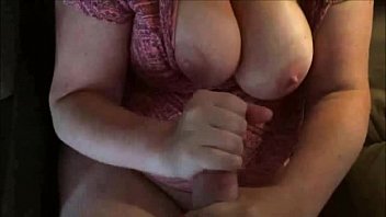 Busty BBW gives handjob