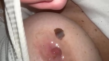 Another bottle of and I cum on wife’s tits